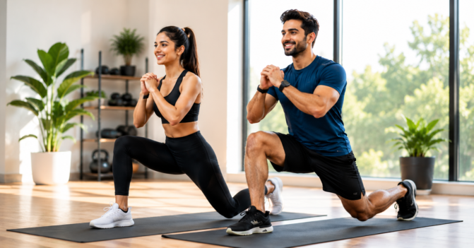 man and woman doing exercise showing magnesium benefits for muscle function, energy, and overall fitness
