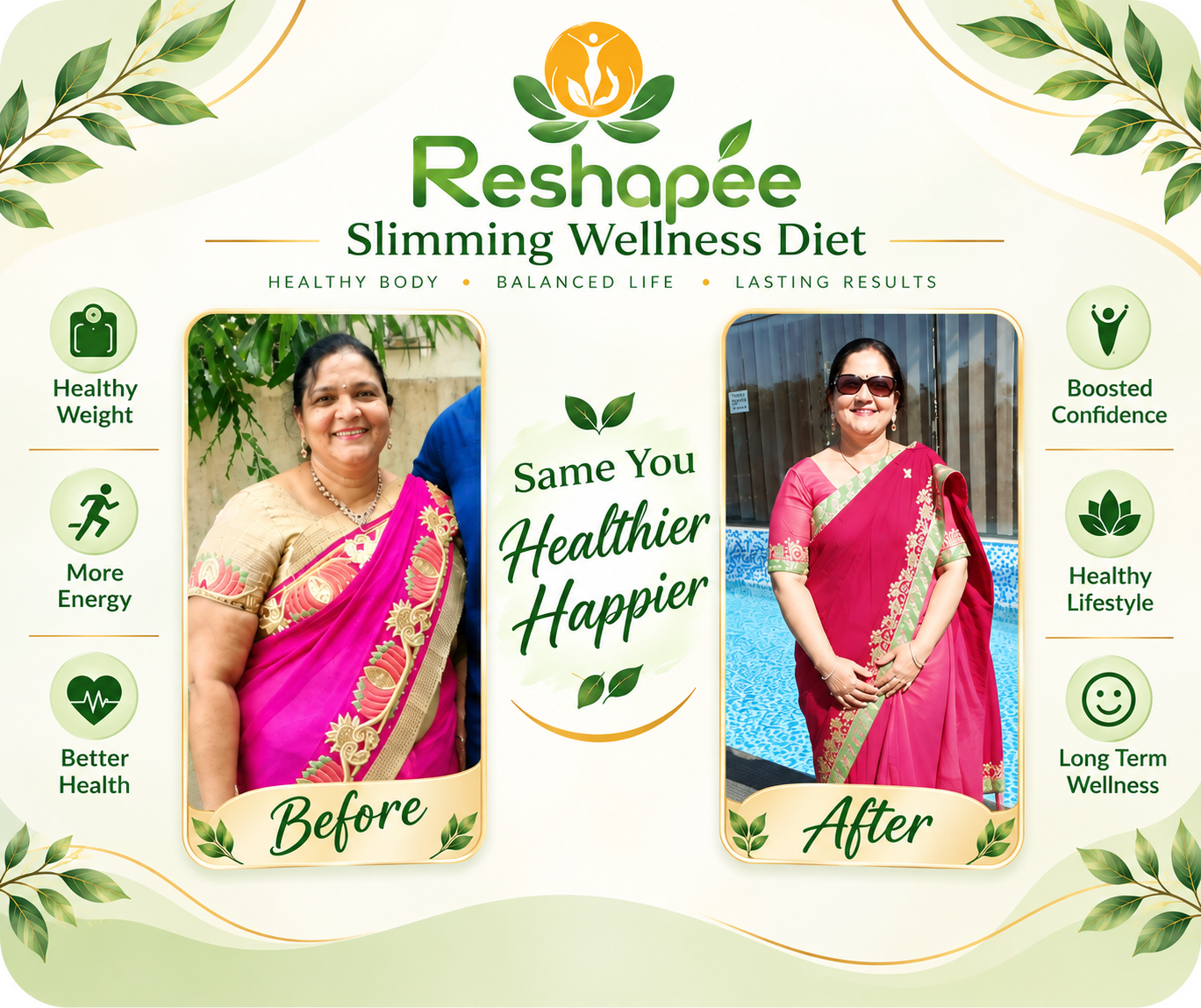 Home page 6 Before and After Weight Loss Transformation Dietician in Ahmedabad Reshapee Slimming Wellness Diet